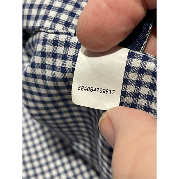 Chaps Classics Button Up Shirt Gingham Womens Sz Small No Iron Cotton Plaid Blue - Picture 7 of 9
